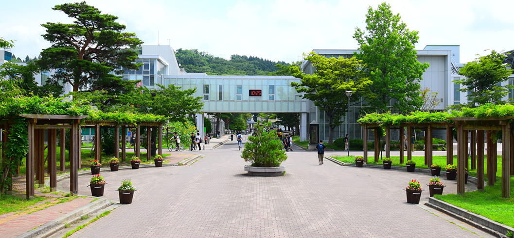 秋田大学のキャンパス風景