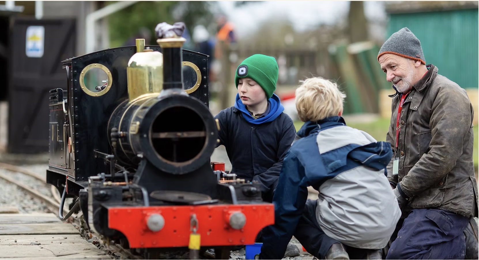 A scene from the Downs Malvern, where students are learning of their school's proud miniature train.